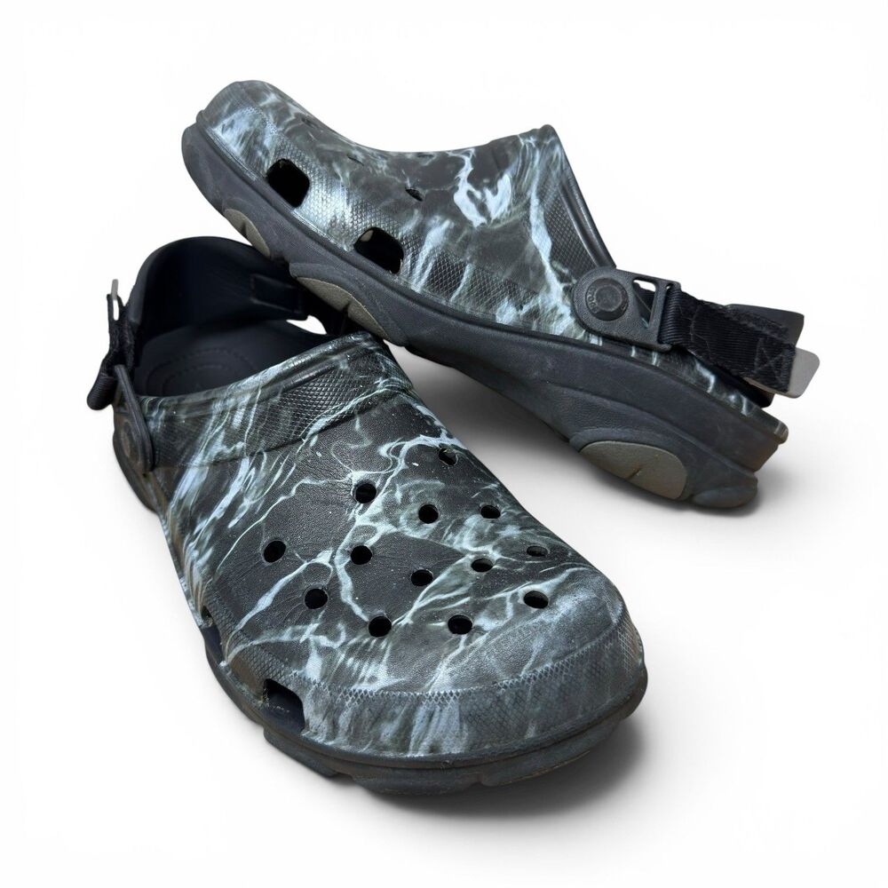 Crocs Classic All Terrain Mossy Oak Elements Clog Men Size 7 Black White Hiking